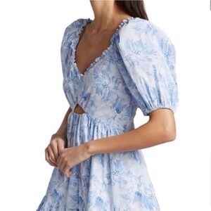 Cinq a Sept Blue and White Patterned Dress